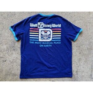 Walt Disney World Retro Logo Ringer T-Shirt for Adults Size Large